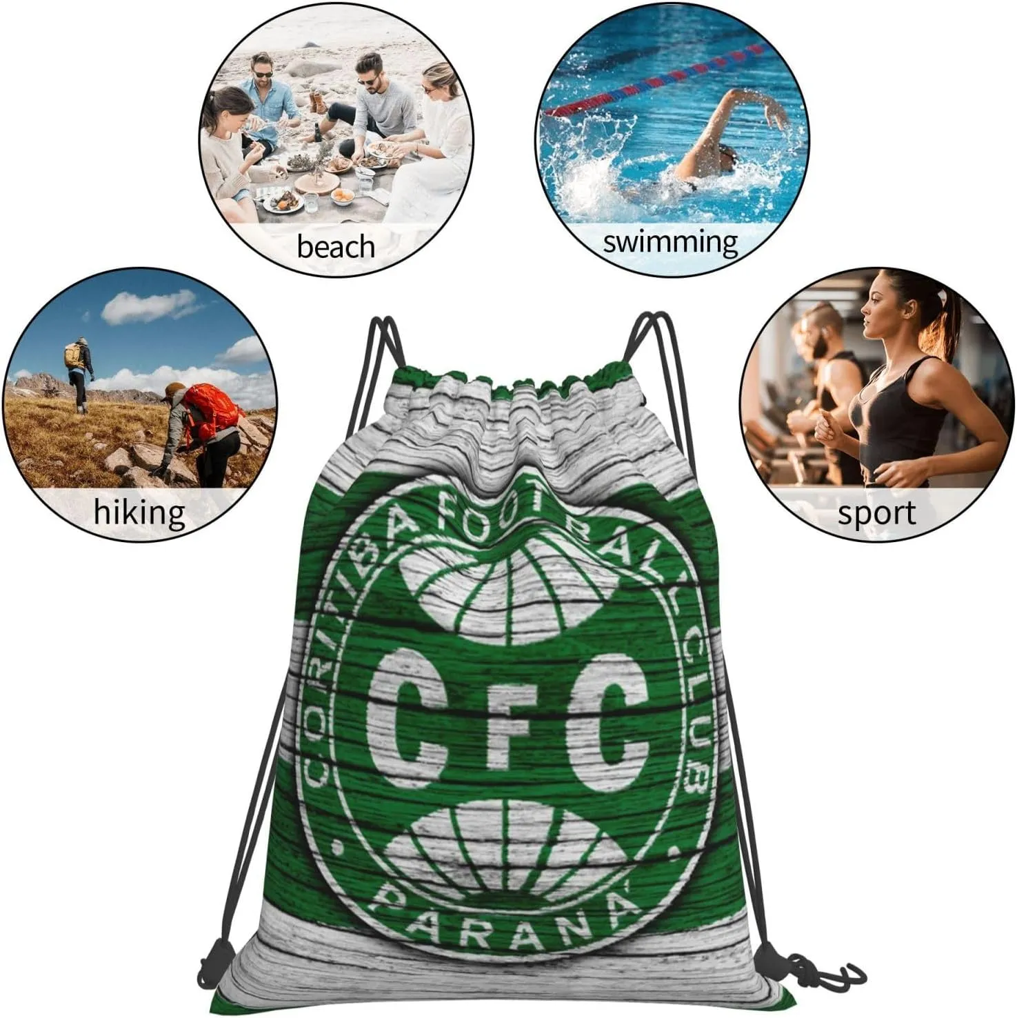 Coritiba Foot Ball Club Unisex Adult Shoulders Bag Backpack Drawstring Bag for Shopping Swim Camp
