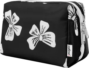 Cosmetic Bag for Women Reliable Makeup Bag Roomy and Portable, Versatile Purse Travel Toiletry Bag, Accessories Organizer Storage SBS Zipper Pouch for Women Girls and Moms Gifts (Black)
