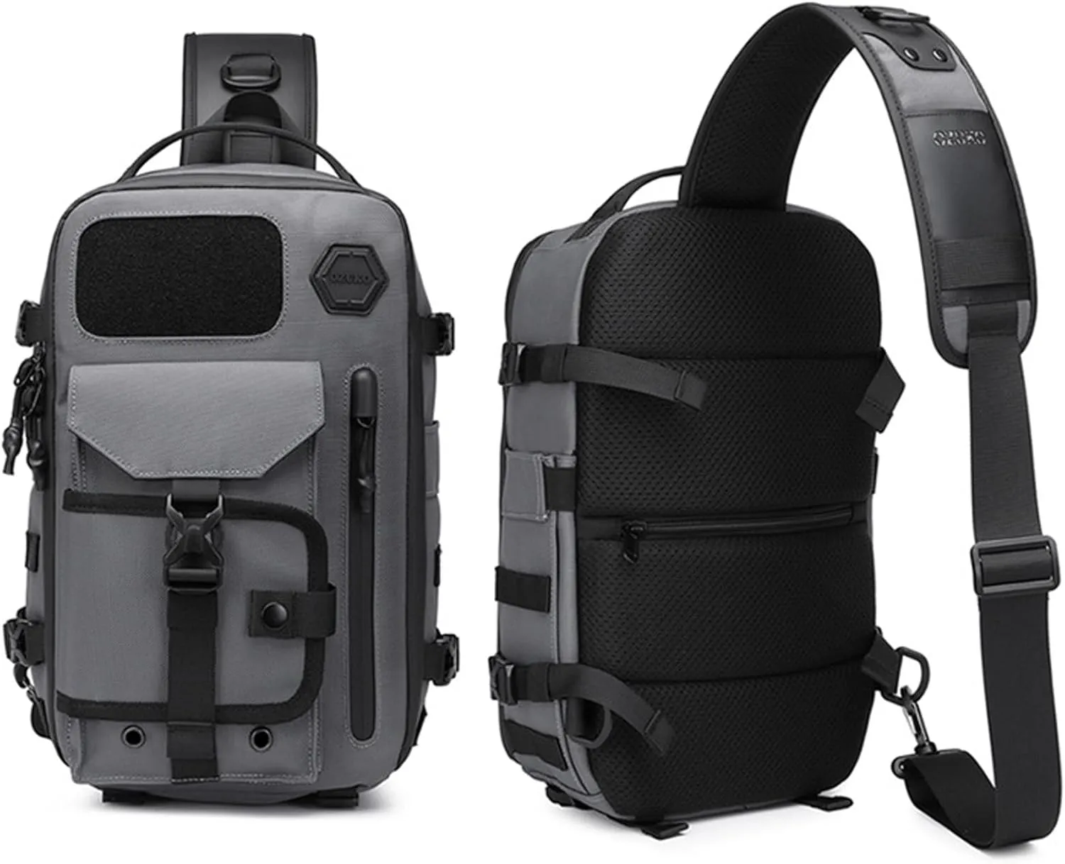 Cosmos Explorer Sling Bag, Anti Theft Tactical Sling Backpack, Dustproof,Scratchproof and Waterproof, Crossbody Shoulder (Gray)