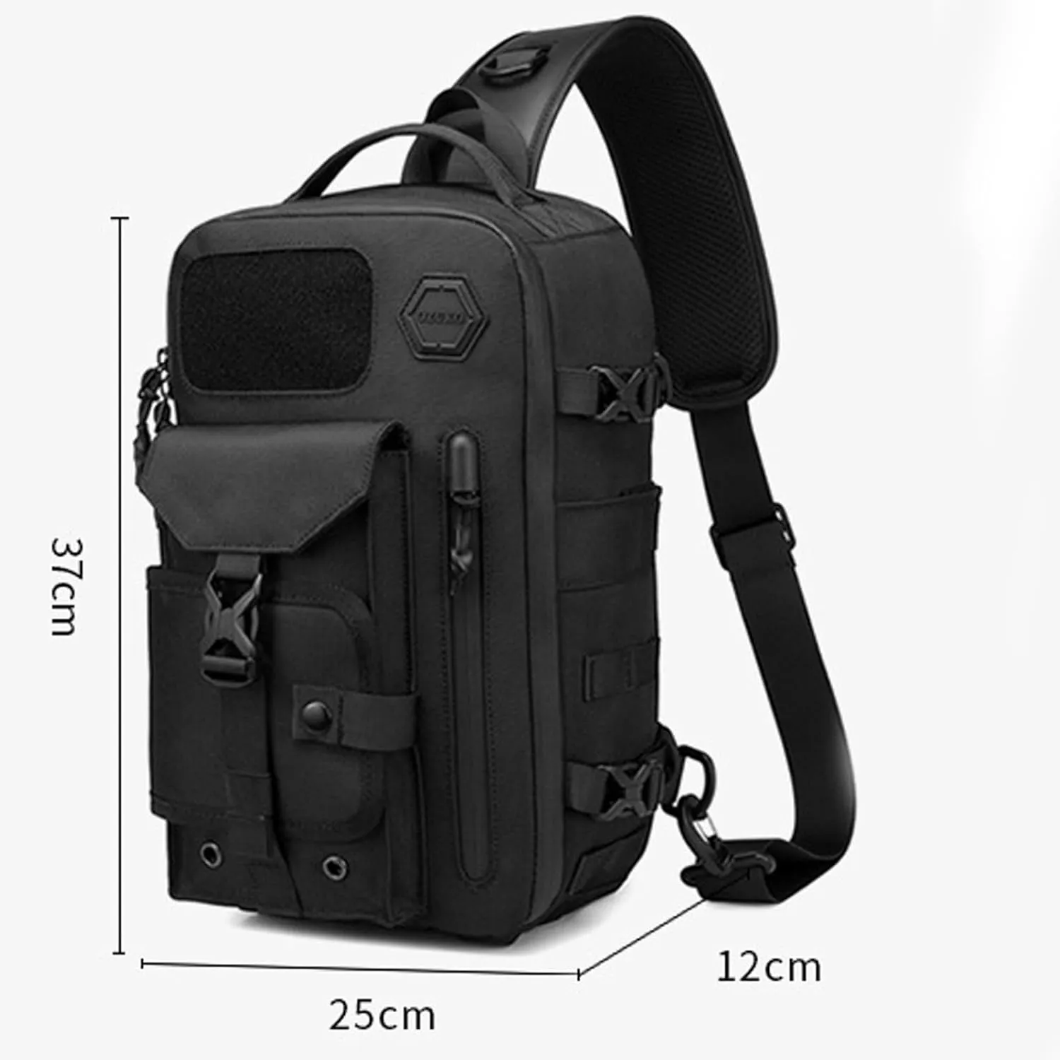 Cosmos Explorer Sling Bag, Anti Theft Tactical Sling Backpack, Dustproof,Scratchproof and Waterproof, Crossbody Shoulder (Gray)