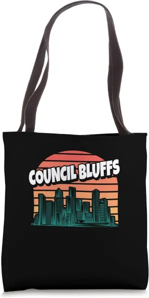 Council Bluffs Retro Iowa Vintage IA Traveling Traveler Tote Bag