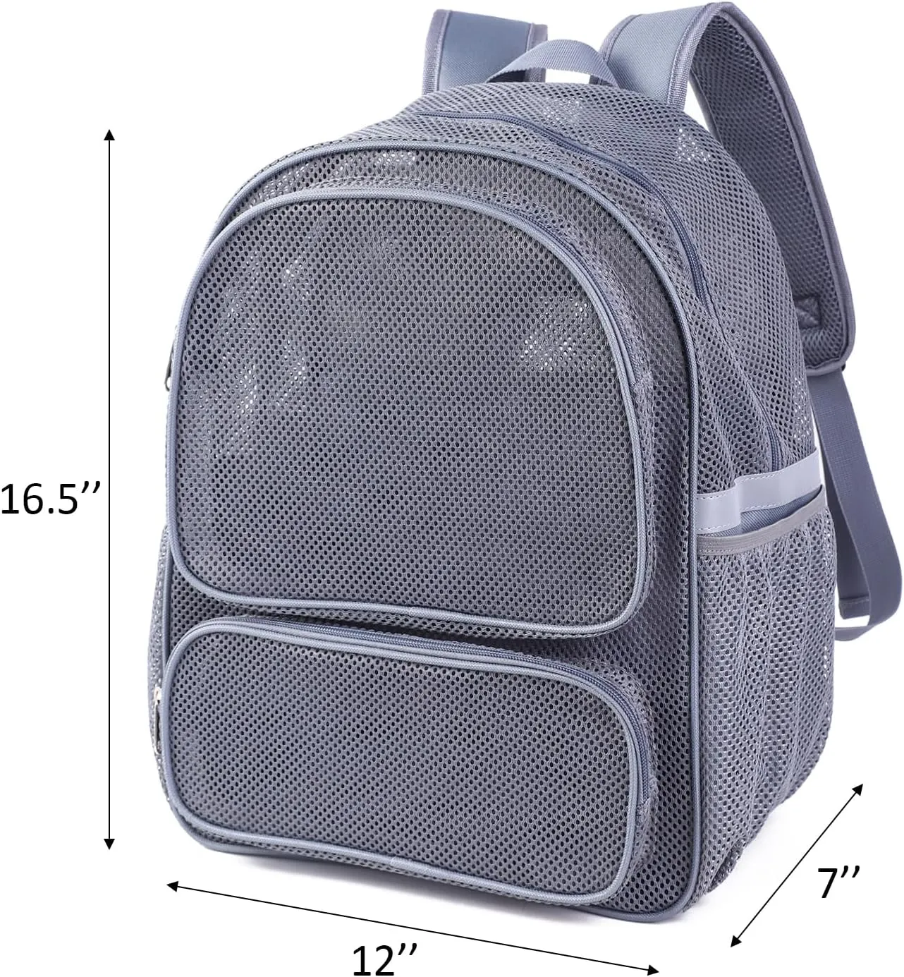 COVAX Mesh Backpack for Adults, Mesh School Bookbag Girls Boys, Semi-transparent net Back Pack for Gym, Work, Sports, Travel (Grey)