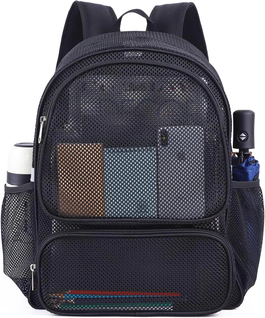 COVAX Mesh Backpack for Adults, Mesh School Bookbag Girls Boys, Semi-transparent net Back Pack for Gym, Work, Sports, Travel