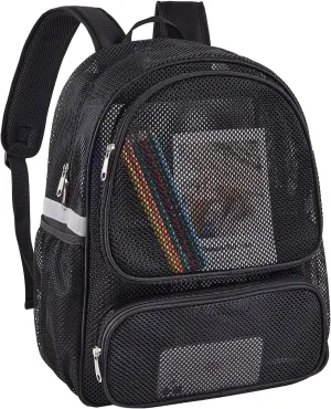 COVAX Mesh Backpack for Adults, Mesh School Bookbag Girls Boys, Semi-transparent net Back Pack for Gym, Work, Sports, Travel