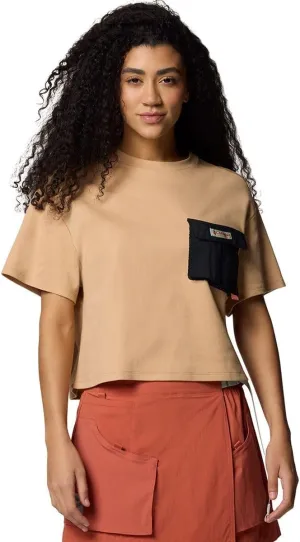 Cove Beach Cropped Pocket T-Shirt - Women's, Canoe/Black, L