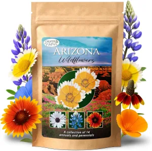 Created By Nature Arizona Wildflower Seed Mix with Poppy and Lupine Seedds, 14 Flower Varieties, 30,000  Seeds