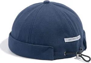 Croogo Brimless Docker Cap - Rolled Cuff Harbour Hat Unisex Skull Sailor Fisherman No Visor Cool Beanie Watch Cap