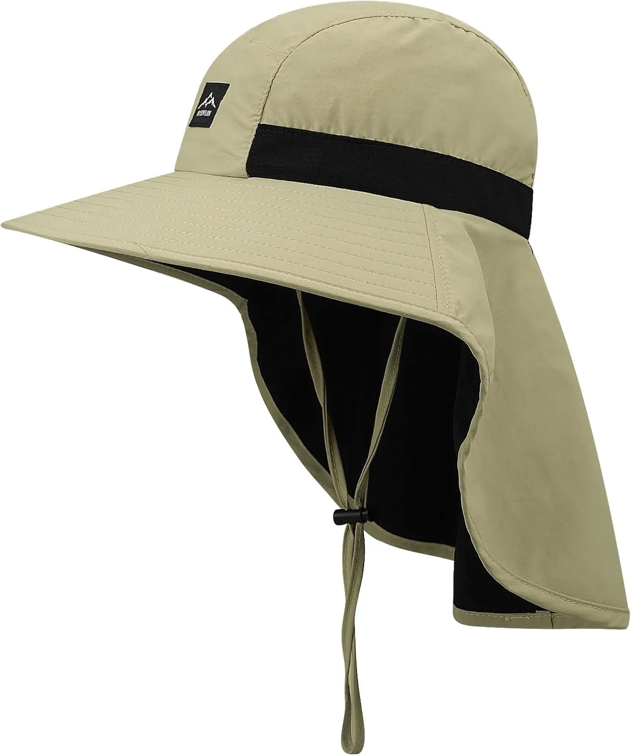Croogo Wide Brim Sun Hat with Neck Flap Mesh UV Protection Quick Dry Fishing Hats Waterproof Summer Hiking Hat for Men Women