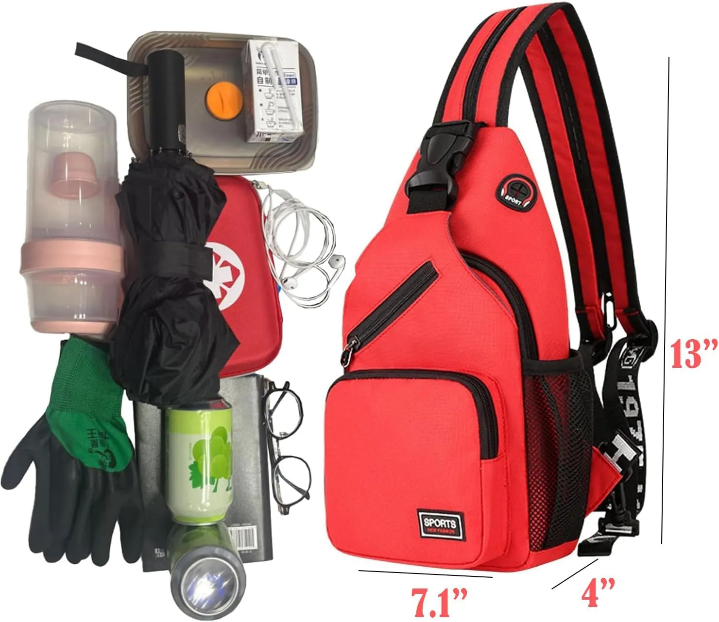 Cross Body Bag Sling Backpack Bag,Crossbody Bag Chest Bag with Belt Waist Pack for Women Man