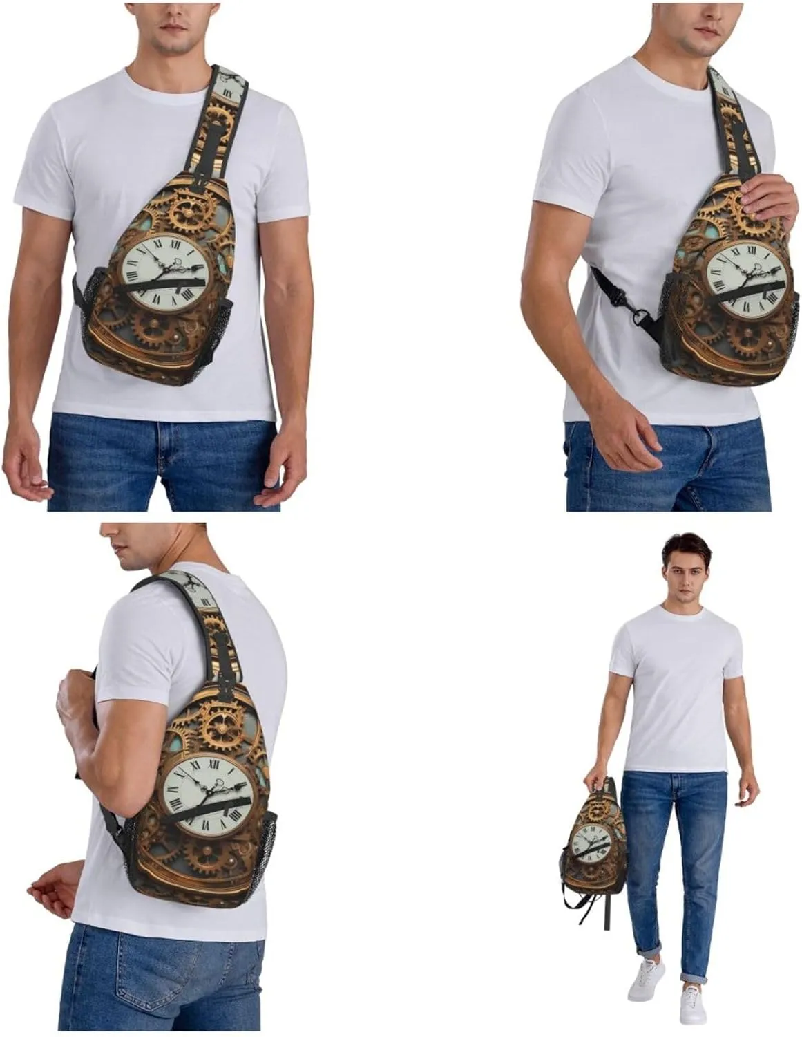 Cross Chest Bag Diagonally Sling Backpack Crossbody Shoulder Bag Seals on ice Sling Bag Travel Hiking Daypack