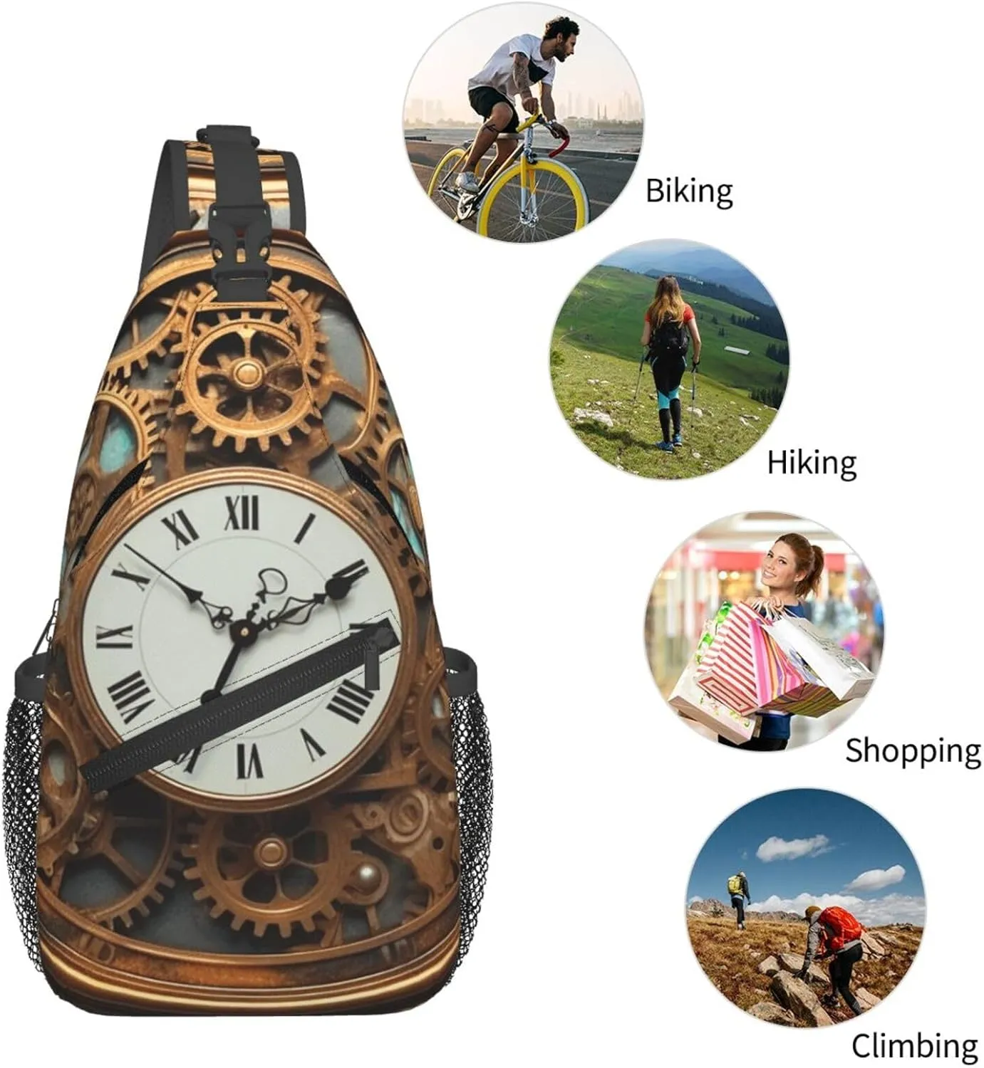 Cross Chest Bag Diagonally Sling Backpack Crossbody Shoulder Bag Seals on ice Sling Bag Travel Hiking Daypack