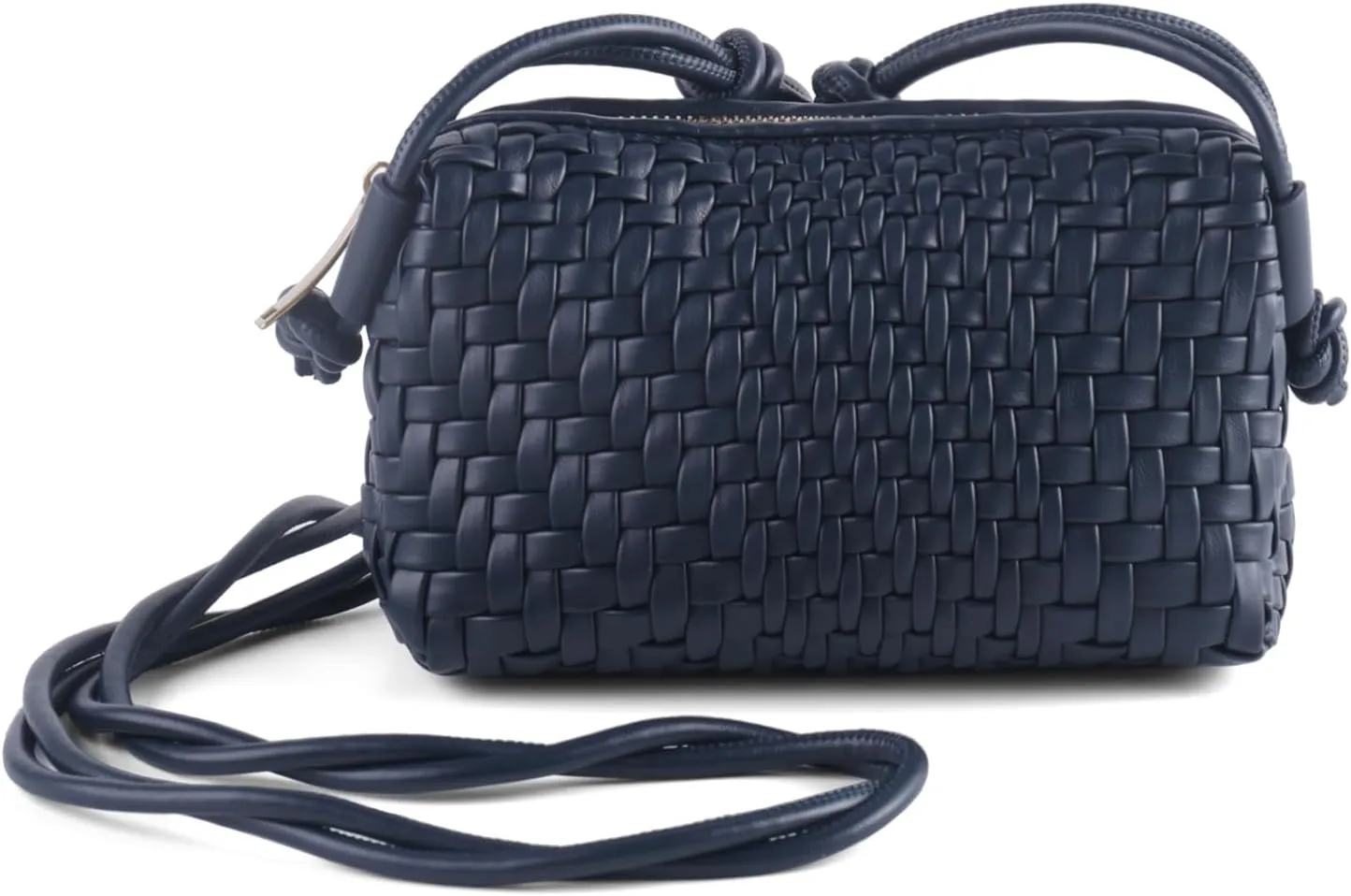 Crossbody Bag For Women Hand Woven Vegan Leather Zip Small Crossbody Bags Shoulder Bag Sling Cross Body Phone Purse