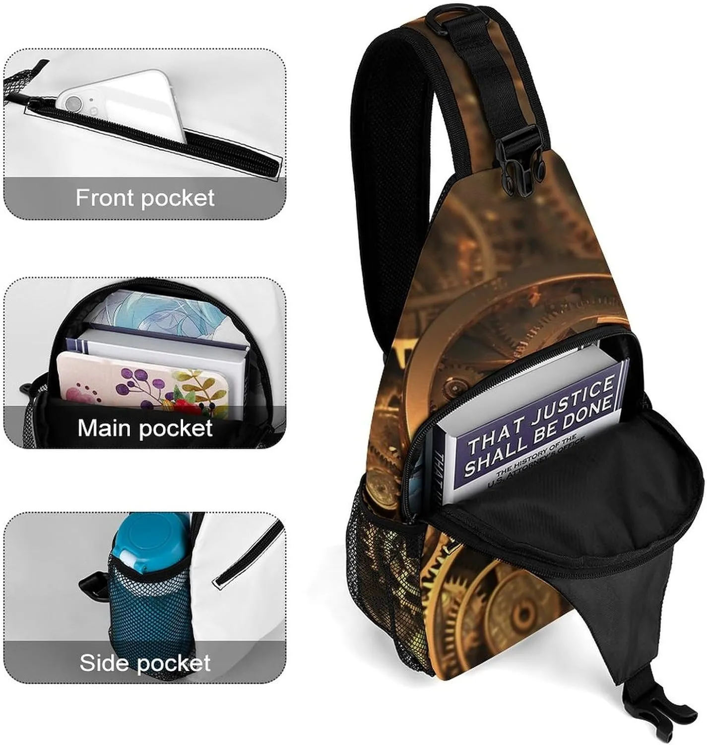 Crossbody Bag for Women Men Chest Bag Cute Little Fox Sling Bag Crossbody Shoulder Bag Sling Backpack