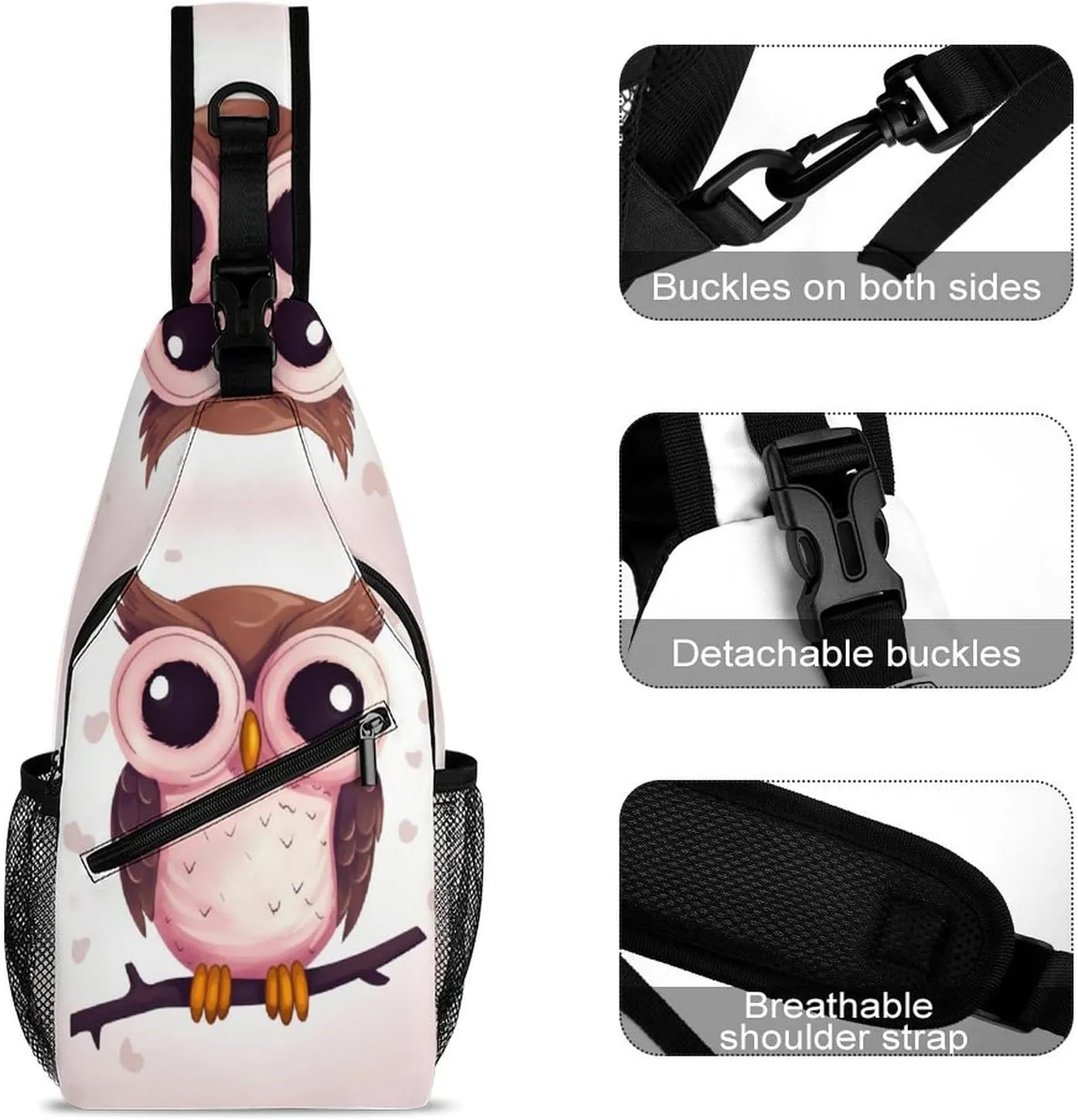 Crossbody Bag for Women Men Chest Bag Cute Sloth Sling Bag Crossbody Shoulder Bag Sling Backpack