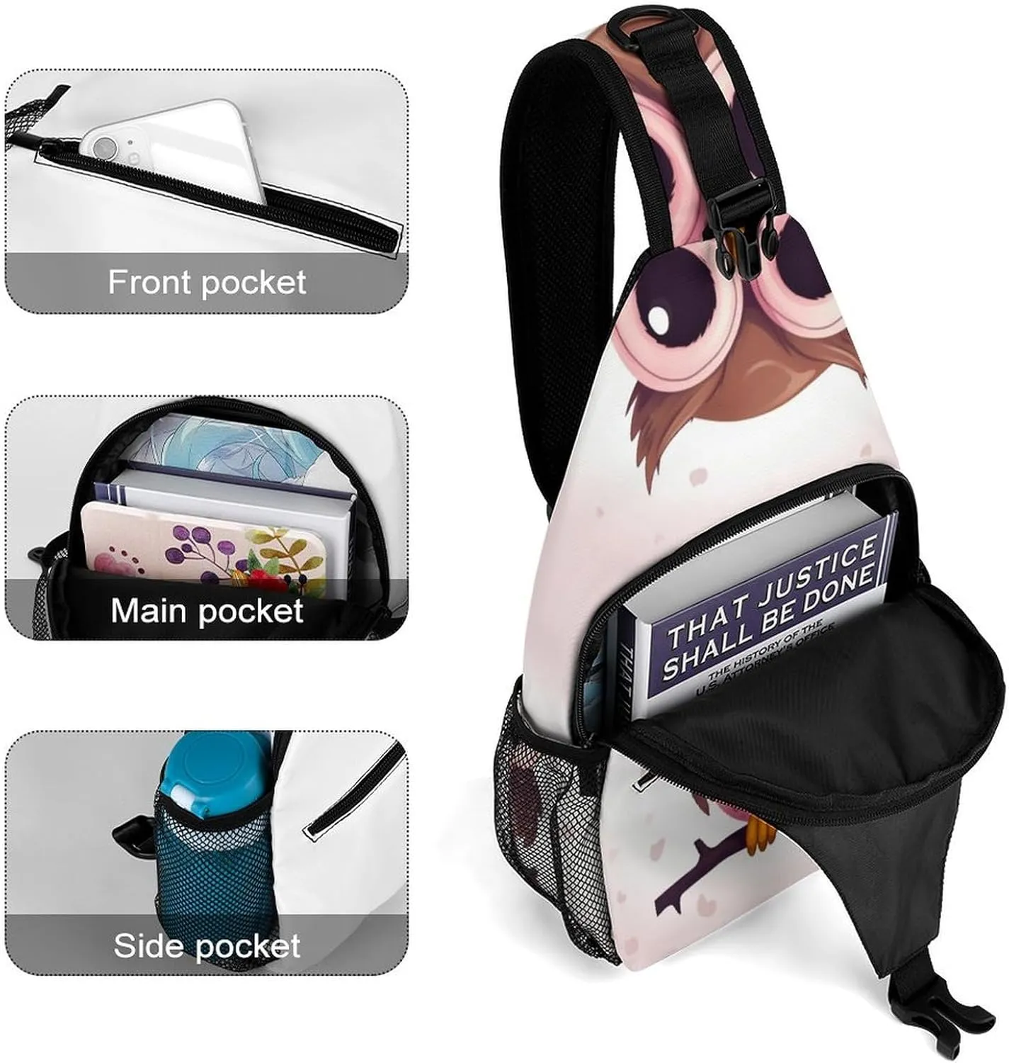 Crossbody Bag for Women Men Chest Bag Cute Sloth Sling Bag Crossbody Shoulder Bag Sling Backpack