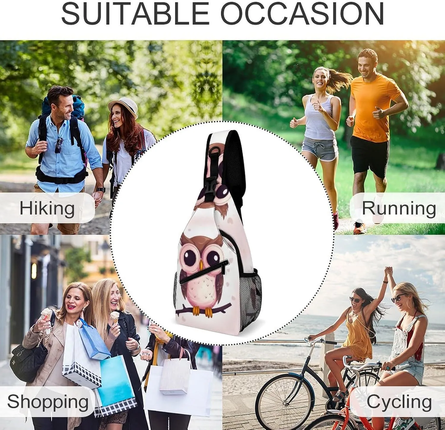 Crossbody Bag for Women Men Chest Bag Cute Sloth Sling Bag Crossbody Shoulder Bag Sling Backpack