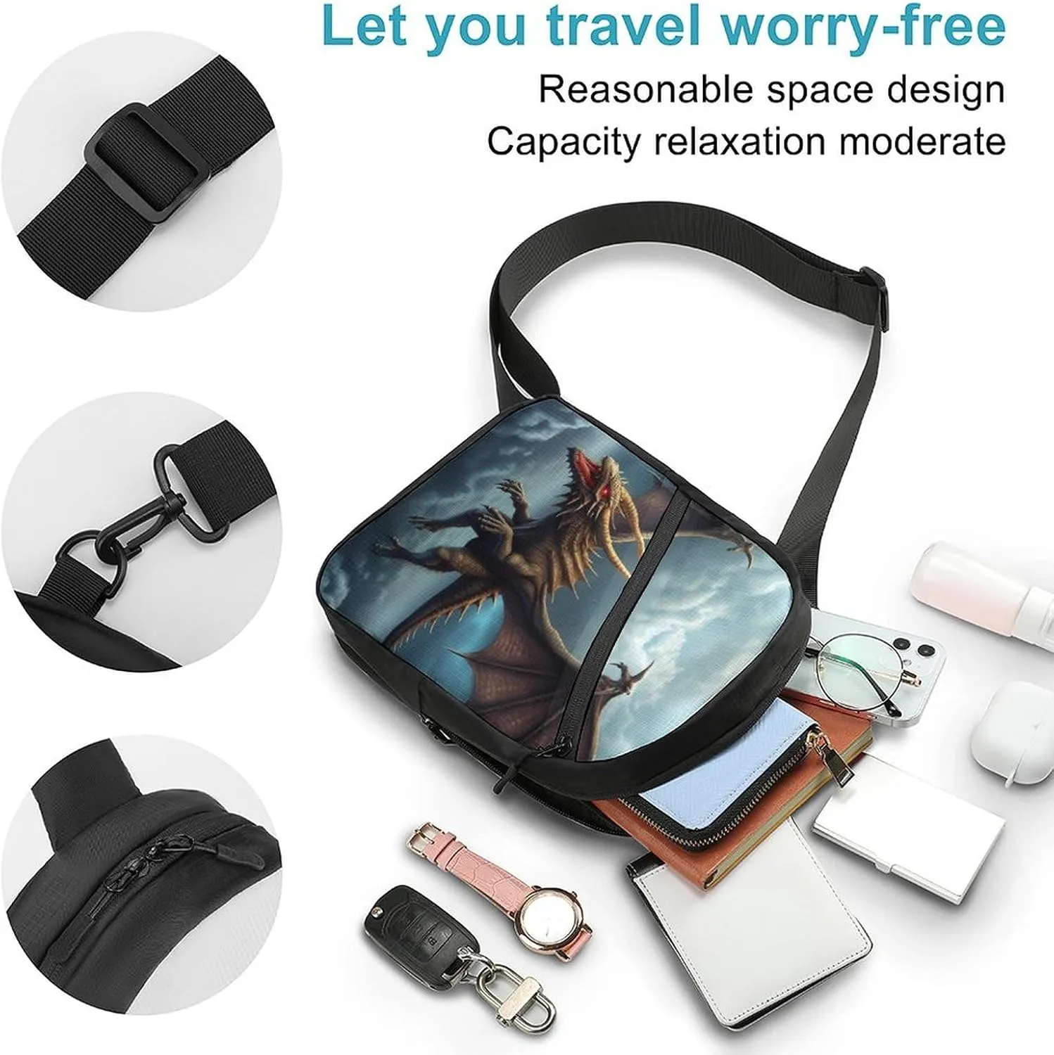 Crossbody Bag for Women Men Chest Bag Flamingo Palm Trees Leaf Sling Bag Crossbody Shoulder Bag Sling Backpack