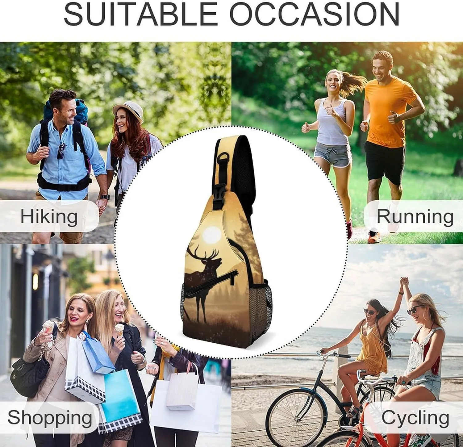 Crossbody Bag for Women Men Chest Bag Flying Dragon Sling Bag Crossbody Shoulder Bag Sling Backpack
