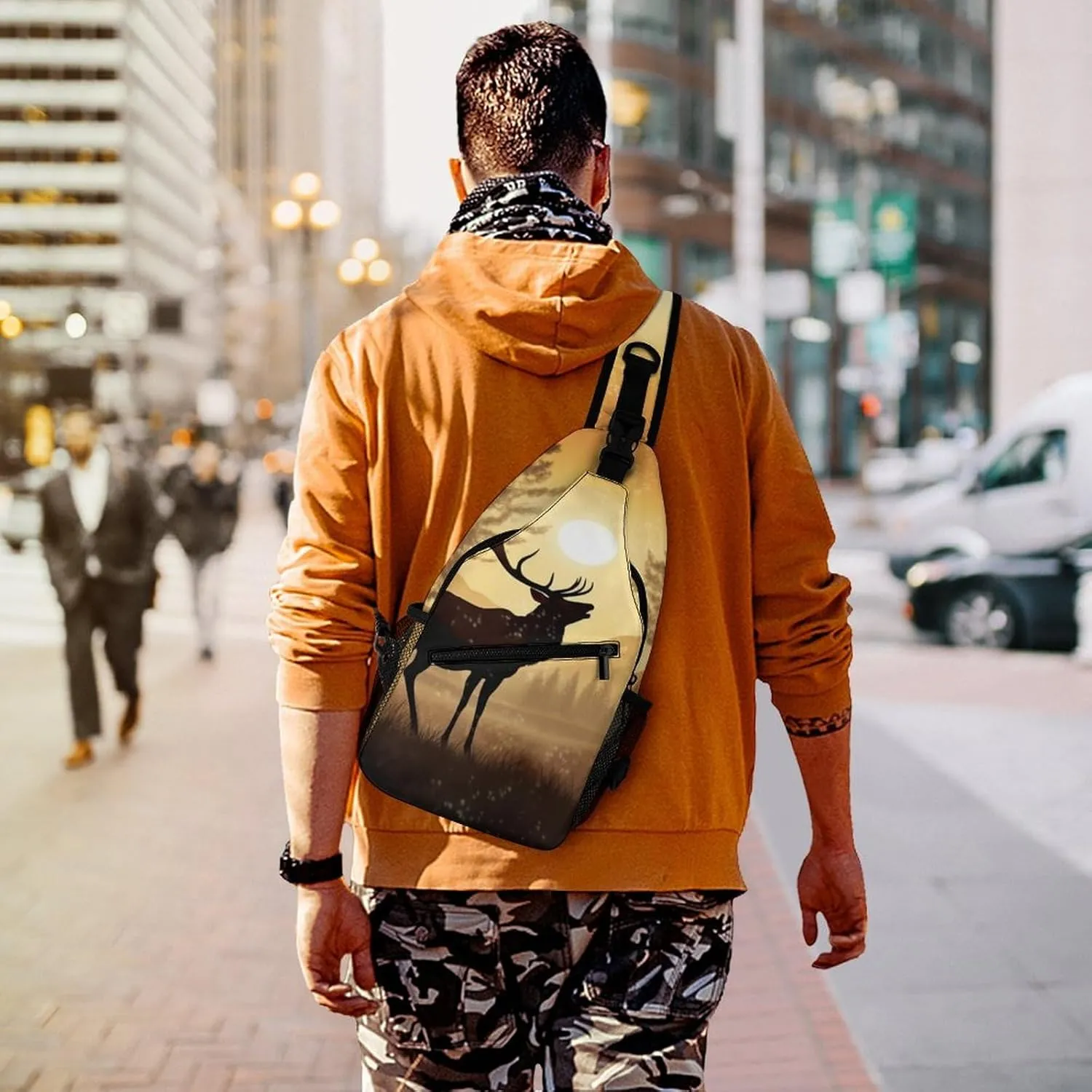 Crossbody Bag for Women Men Chest Bag Flying Dragon Sling Bag Crossbody Shoulder Bag Sling Backpack