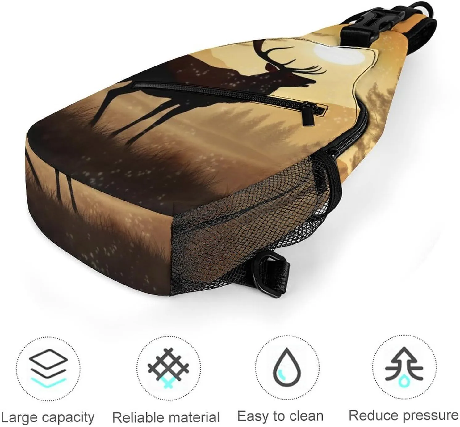 Crossbody Bag for Women Men Chest Bag Flying Dragon Sling Bag Crossbody Shoulder Bag Sling Backpack