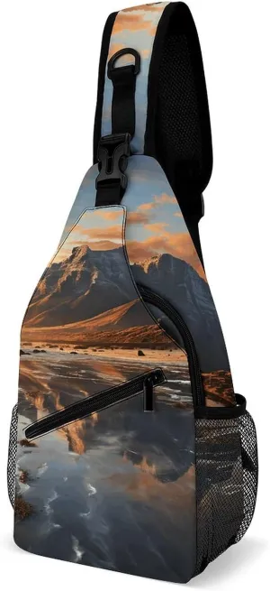 Crossbody Bag for Women Men Chest Bag Meat Slices Pattern Sling Bag Crossbody Shoulder Bag Sling Backpack