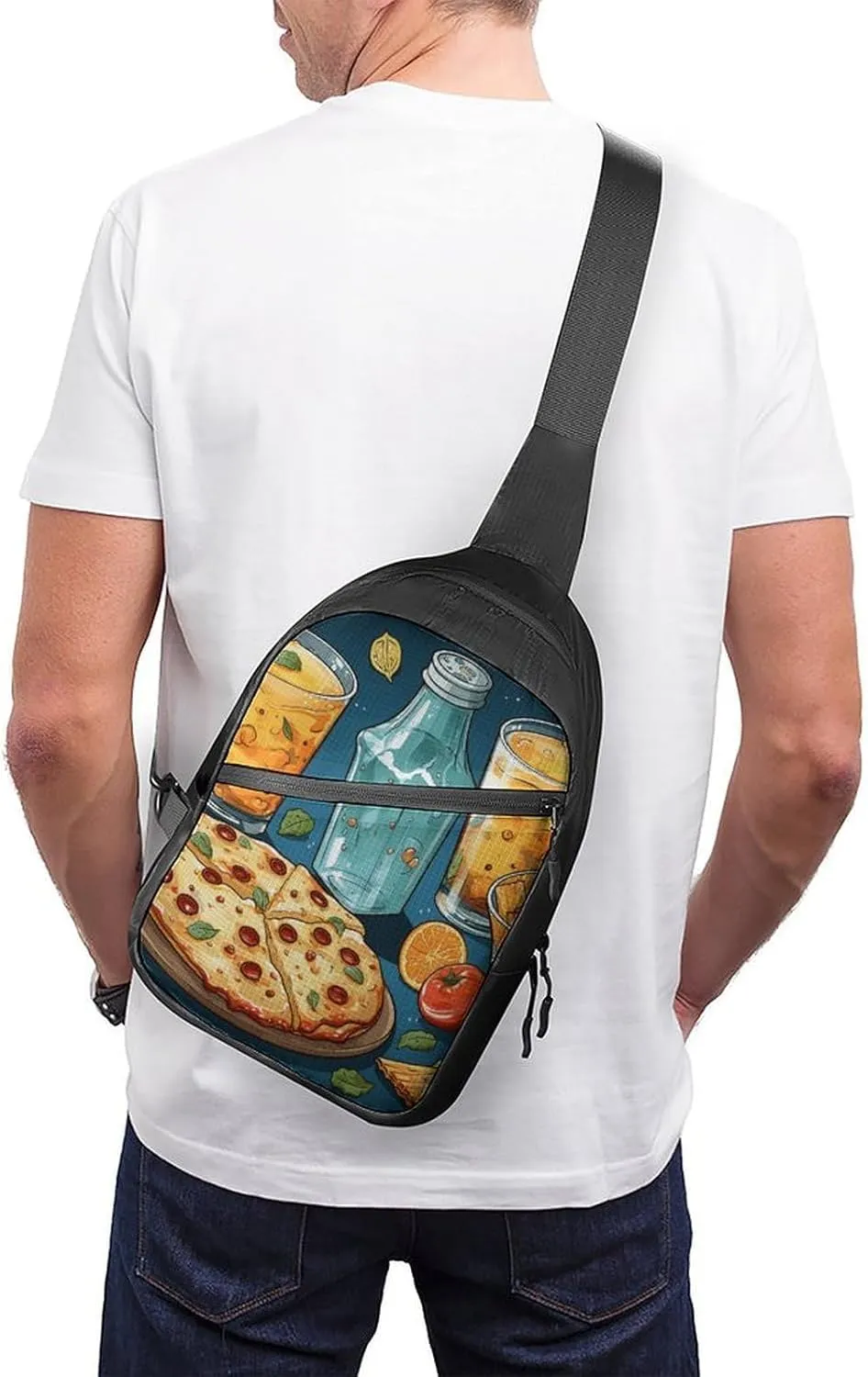Crossbody Bag for Women Men Chest Bag New Year Pyrotechnics Sling Bag Crossbody Shoulder Bag Sling Backpack