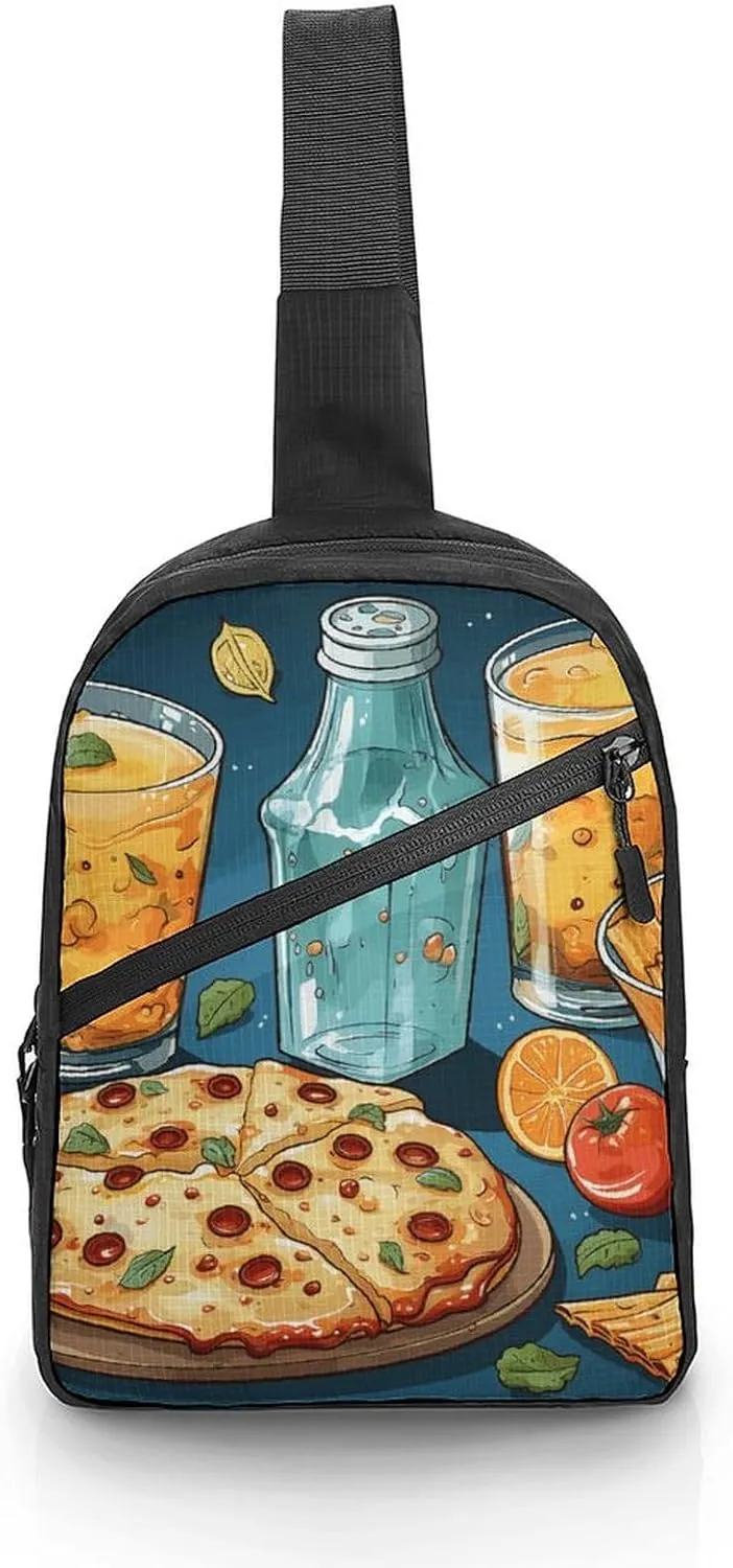 Crossbody Bag for Women Men Chest Bag New Year Pyrotechnics Sling Bag Crossbody Shoulder Bag Sling Backpack