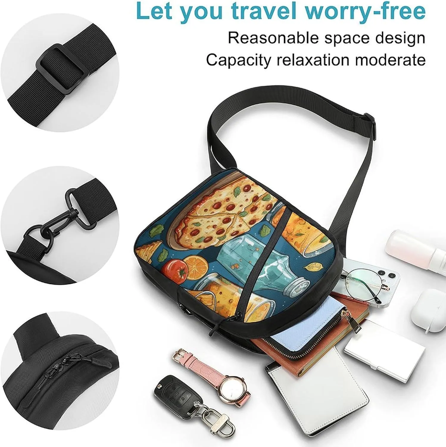 Crossbody Bag for Women Men Chest Bag New Year Pyrotechnics Sling Bag Crossbody Shoulder Bag Sling Backpack