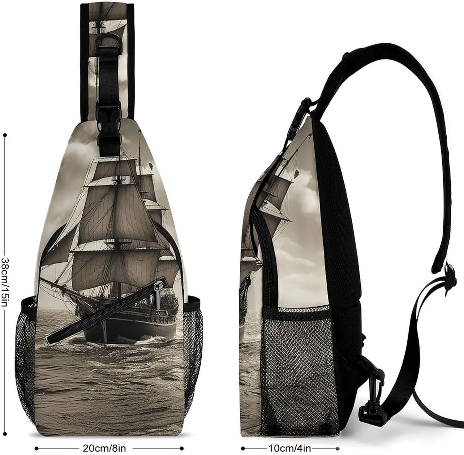 Crossbody Bag for Women Men Chest Bag Pirate Skull Sling Bag Crossbody Shoulder Bag Sling Backpack