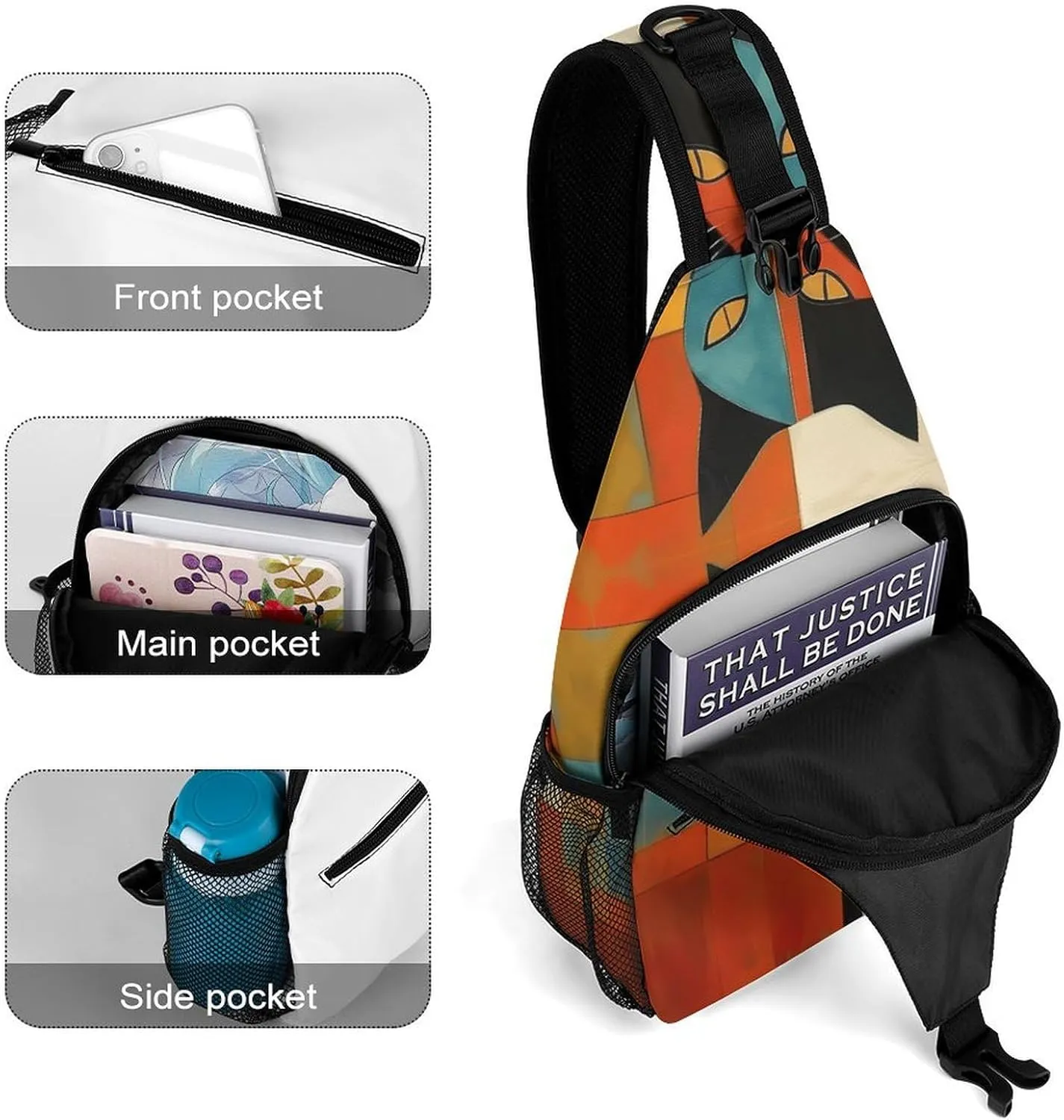 Crossbody Bag for Women Men Chest Bag Pirate Skull Sling Bag Crossbody Shoulder Bag Sling Backpack