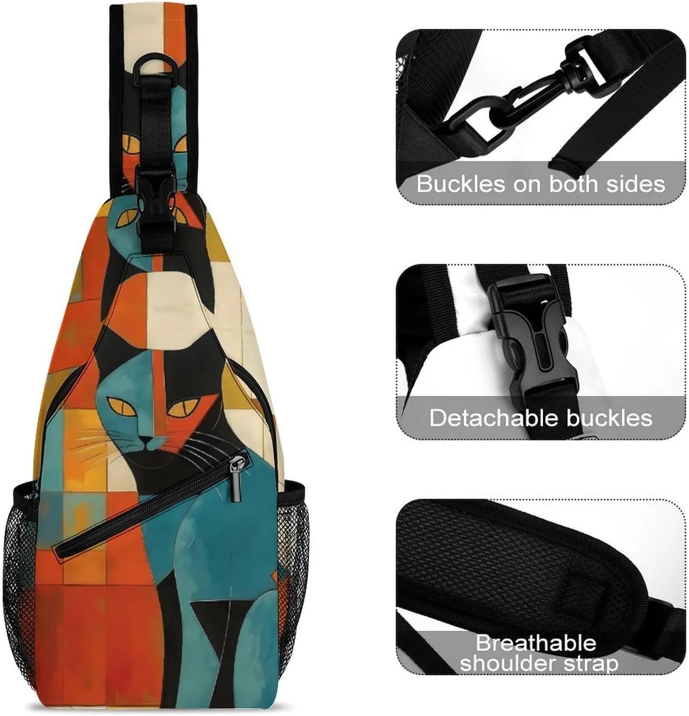 Crossbody Bag for Women Men Chest Bag Pirate Skull Sling Bag Crossbody Shoulder Bag Sling Backpack