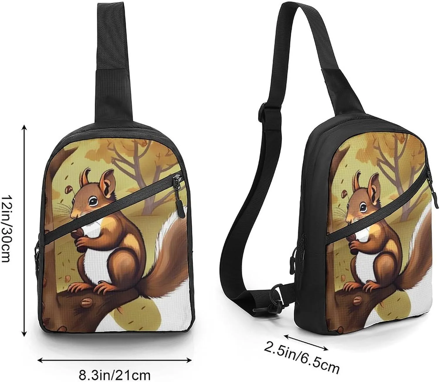 Crossbody Bag for Women Men Chest Bag Pug Sling Bag Crossbody Shoulder Bag Sling Backpack