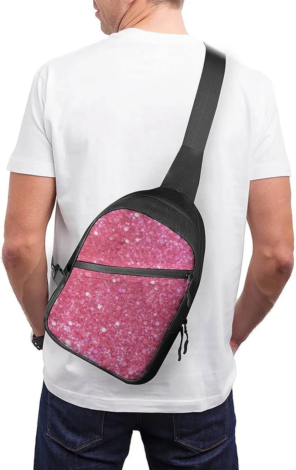 Crossbody Bag for Women Men Chest Bag Rose Sling Bag Crossbody Shoulder Bag Sling Backpack