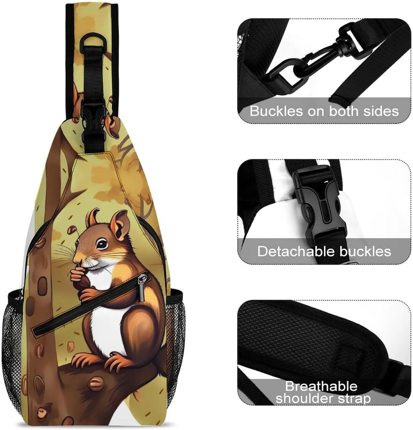 Crossbody Bag for Women Men Chest Bag Running Horses Sling Bag Crossbody Shoulder Bag Sling Backpack