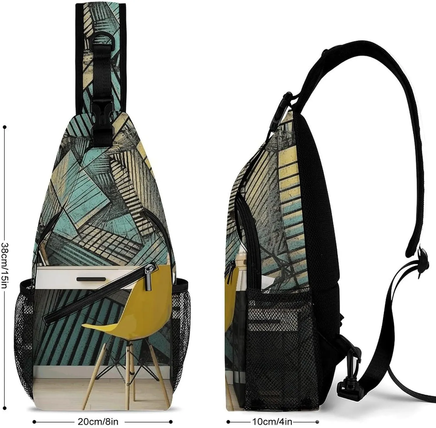 Crossbody Bag for Women Men Chest Bag Small Hound Pattern Sling Bag Crossbody Shoulder Bag Sling Backpack