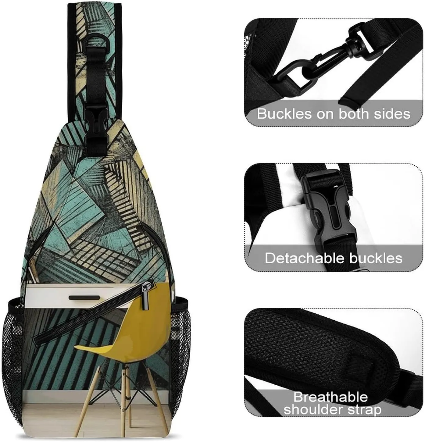 Crossbody Bag for Women Men Chest Bag Small Hound Pattern Sling Bag Crossbody Shoulder Bag Sling Backpack
