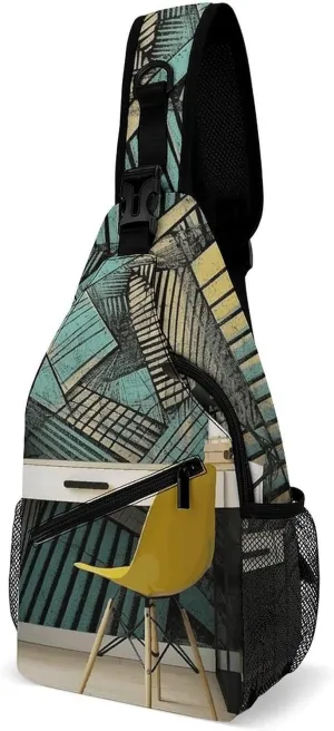 Crossbody Bag for Women Men Chest Bag Small Hound Pattern Sling Bag Crossbody Shoulder Bag Sling Backpack