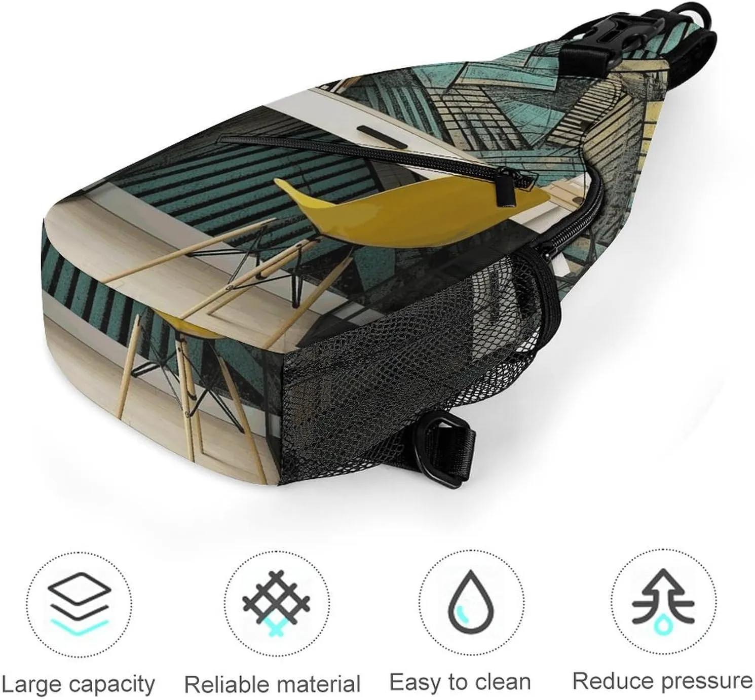 Crossbody Bag for Women Men Chest Bag Small Hound Pattern Sling Bag Crossbody Shoulder Bag Sling Backpack