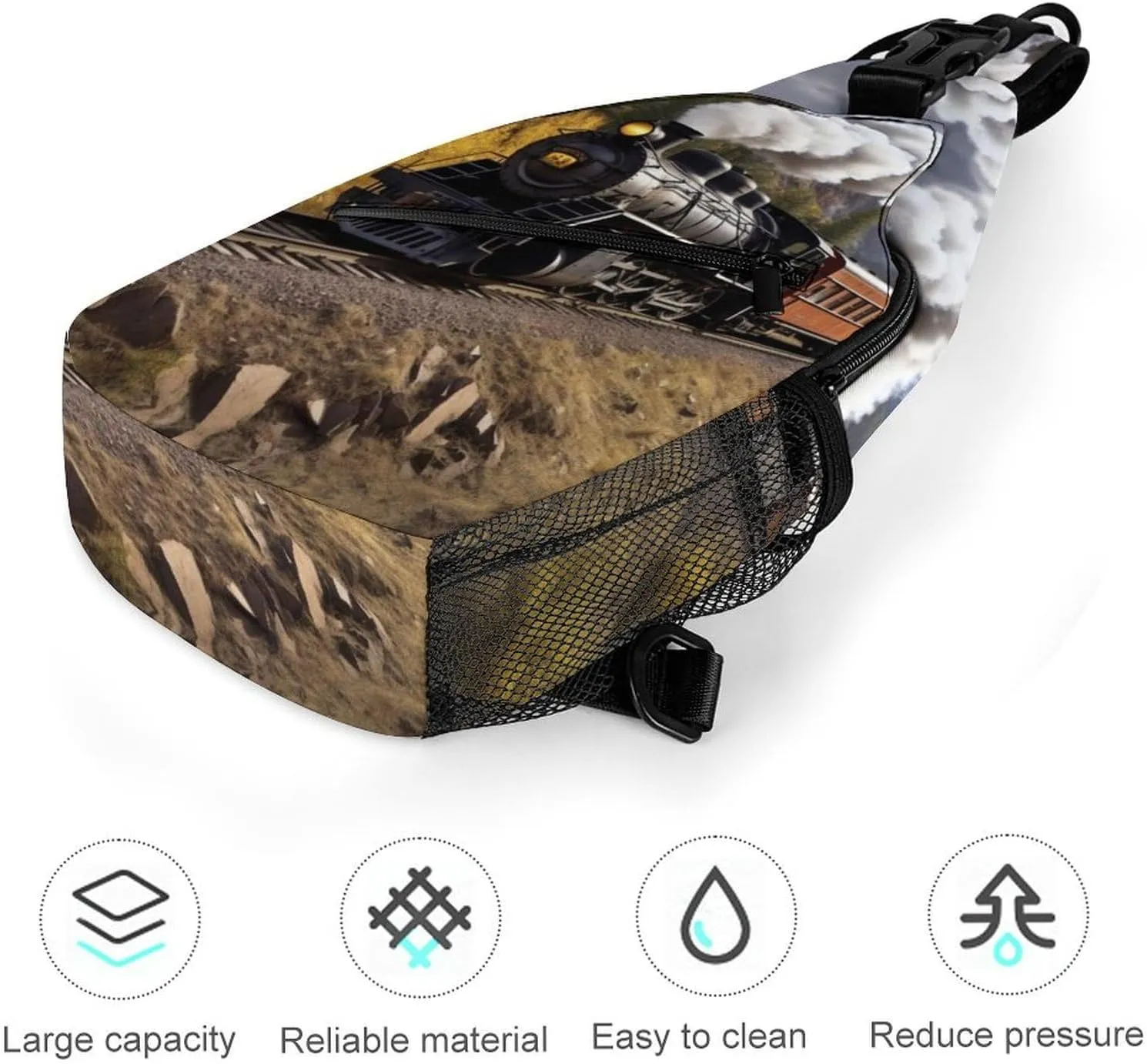 Crossbody Bag for Women Men Chest Bag Teal And Gold Marble Sling Bag Crossbody Shoulder Bag Sling Backpack