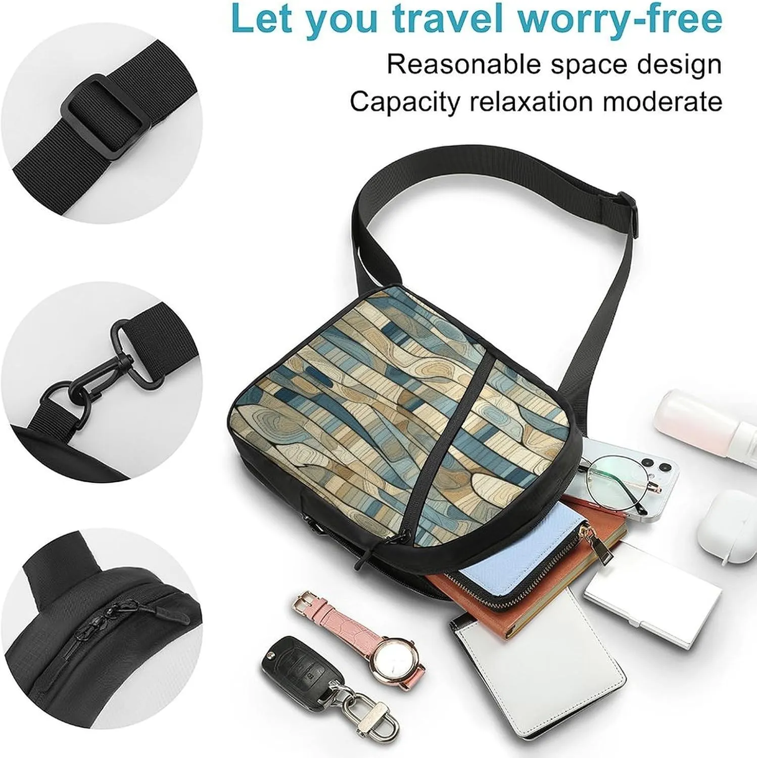 Crossbody Bag for Women Men Chest Bag Wild Deer Sling Bag Crossbody Shoulder Bag Sling Backpack
