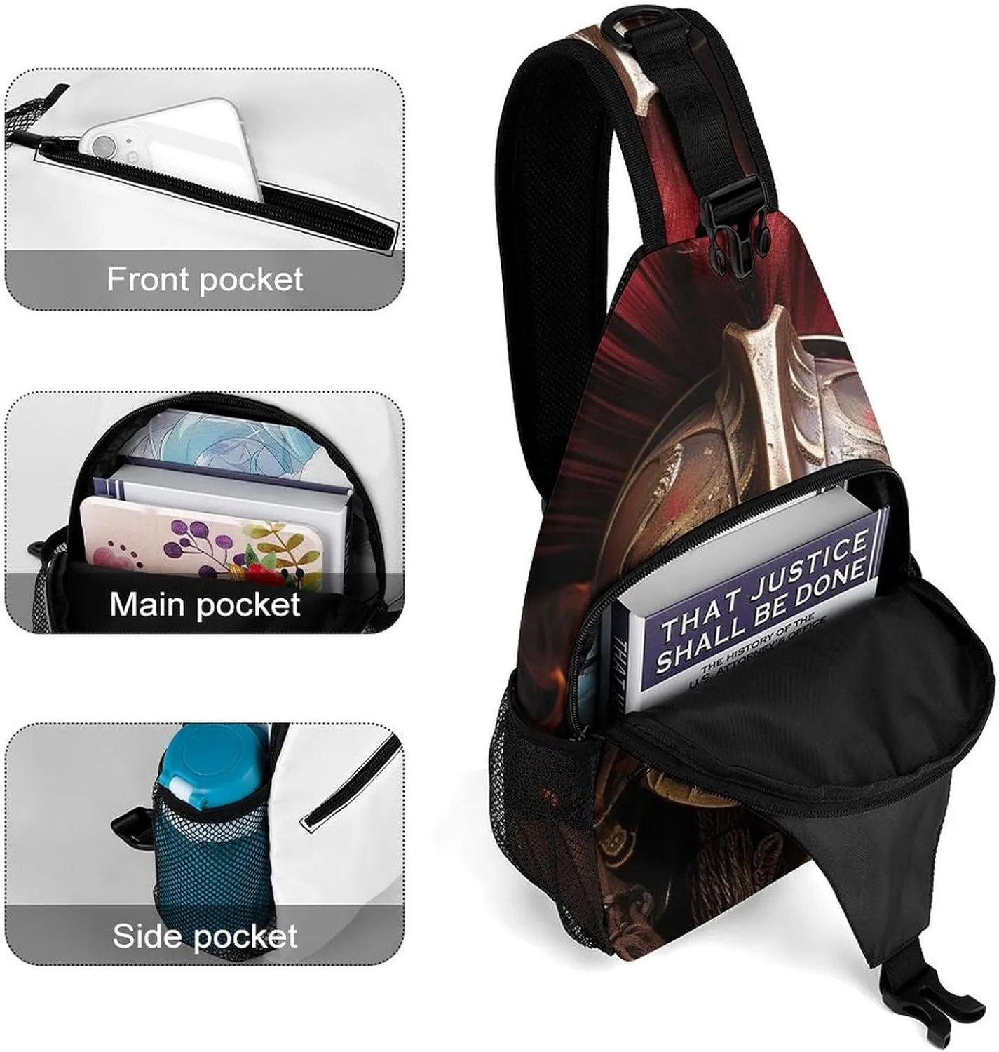 Crossbody Bag for Women Men Chest Bag Wild Elk Sling Bag Crossbody Shoulder Bag Sling Backpack