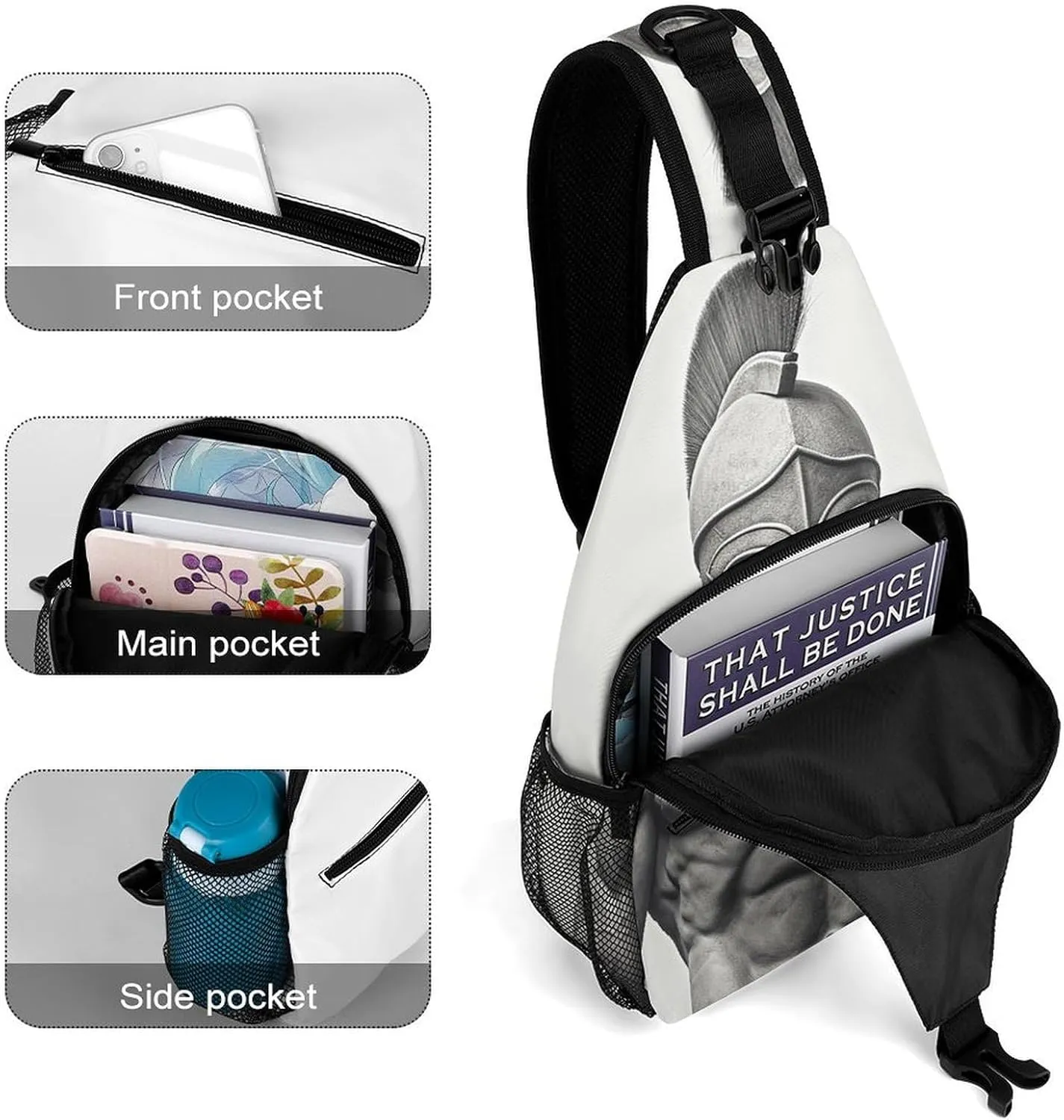 Crossbody Bag for Women Men Chest Bag Wild Elk Sling Bag Crossbody Shoulder Bag Sling Backpack