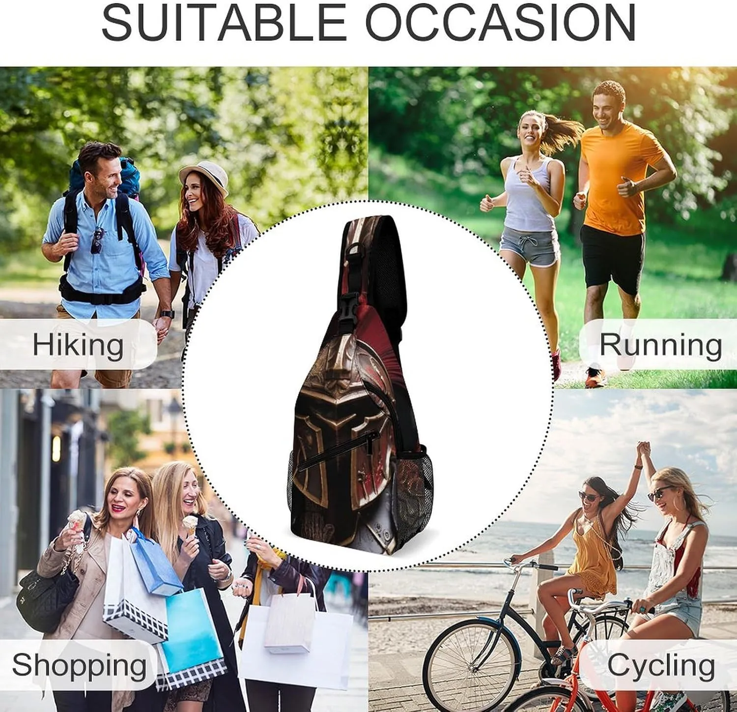 Crossbody Bag for Women Men Chest Bag Wild Elk Sling Bag Crossbody Shoulder Bag Sling Backpack