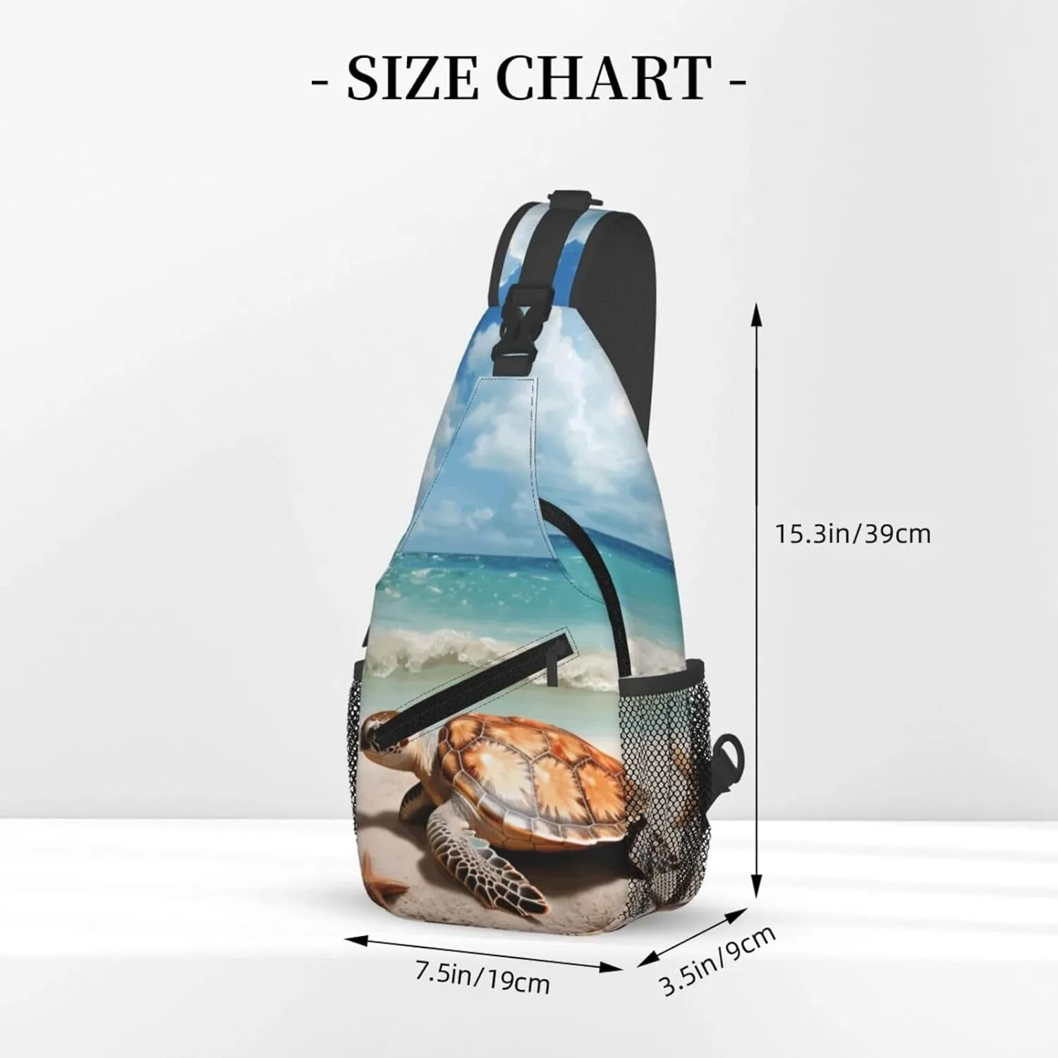 Crossbody Bag for Women Men Sea Turtle Starfish1_74804517 Chest Bag Crossbody Sling Bag Adjustable Shoulder Bag
