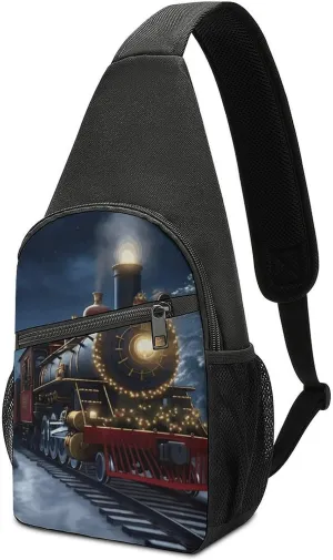 Crossbody Bag for Women Men Sling Bag Christmas Santa Claus Chest Bag Crossbody Adjustable Shoulder Bag