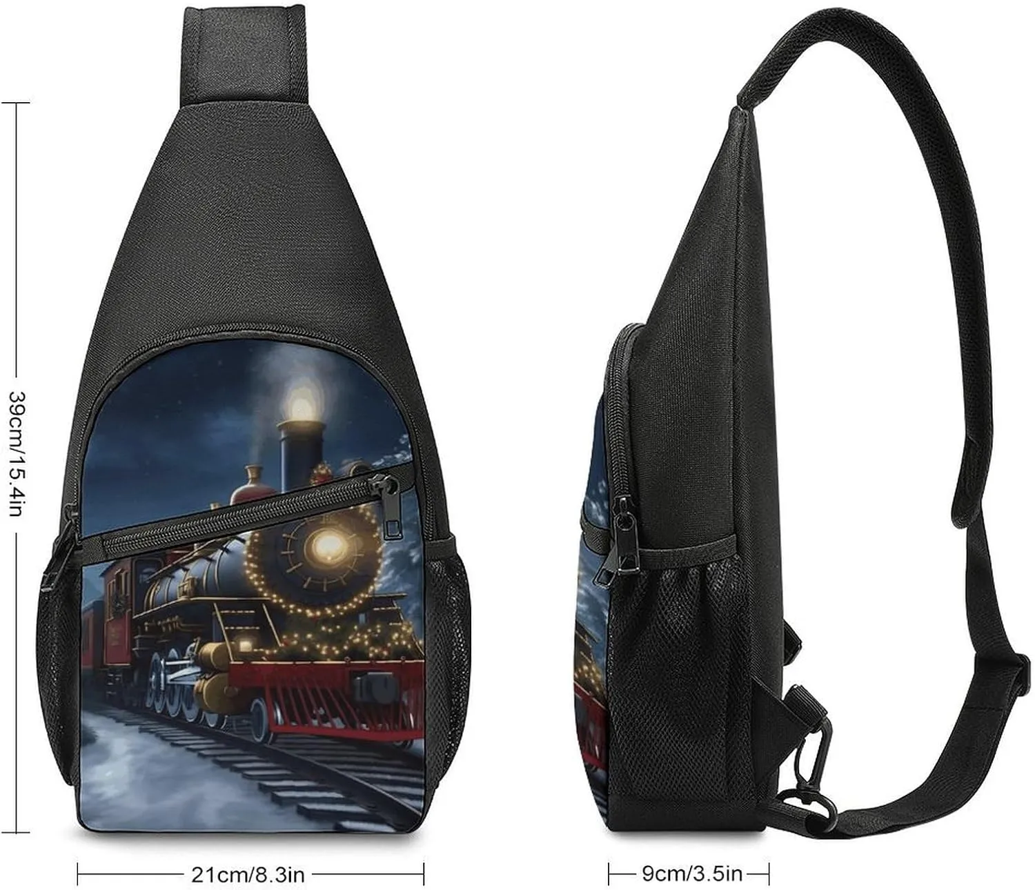Crossbody Bag for Women Men Sling Bag Christmas Santa Claus Chest Bag Crossbody Adjustable Shoulder Bag