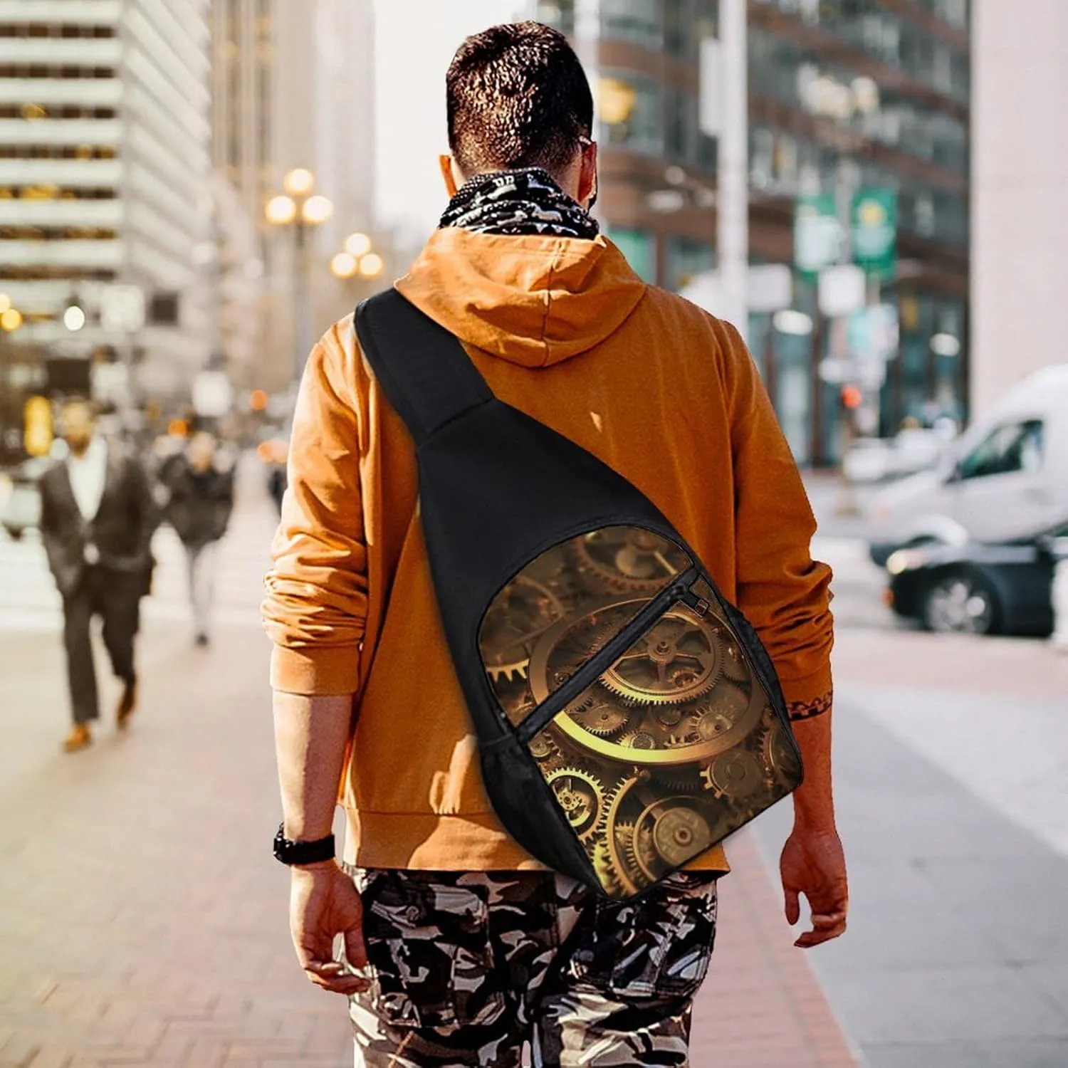 Crossbody Bag for Women Men Sling Bag Frog In A Pond Chest Bag Crossbody Adjustable Shoulder Bag