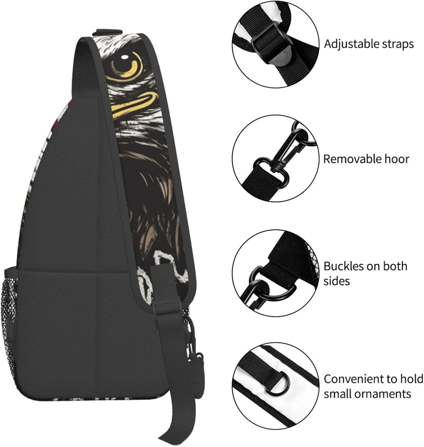 Crossbody Bag for Women Men Vintage Wall of Radio Boombox_75800211 Chest Bag Crossbody Sling Bag Adjustable Shoulder Bag