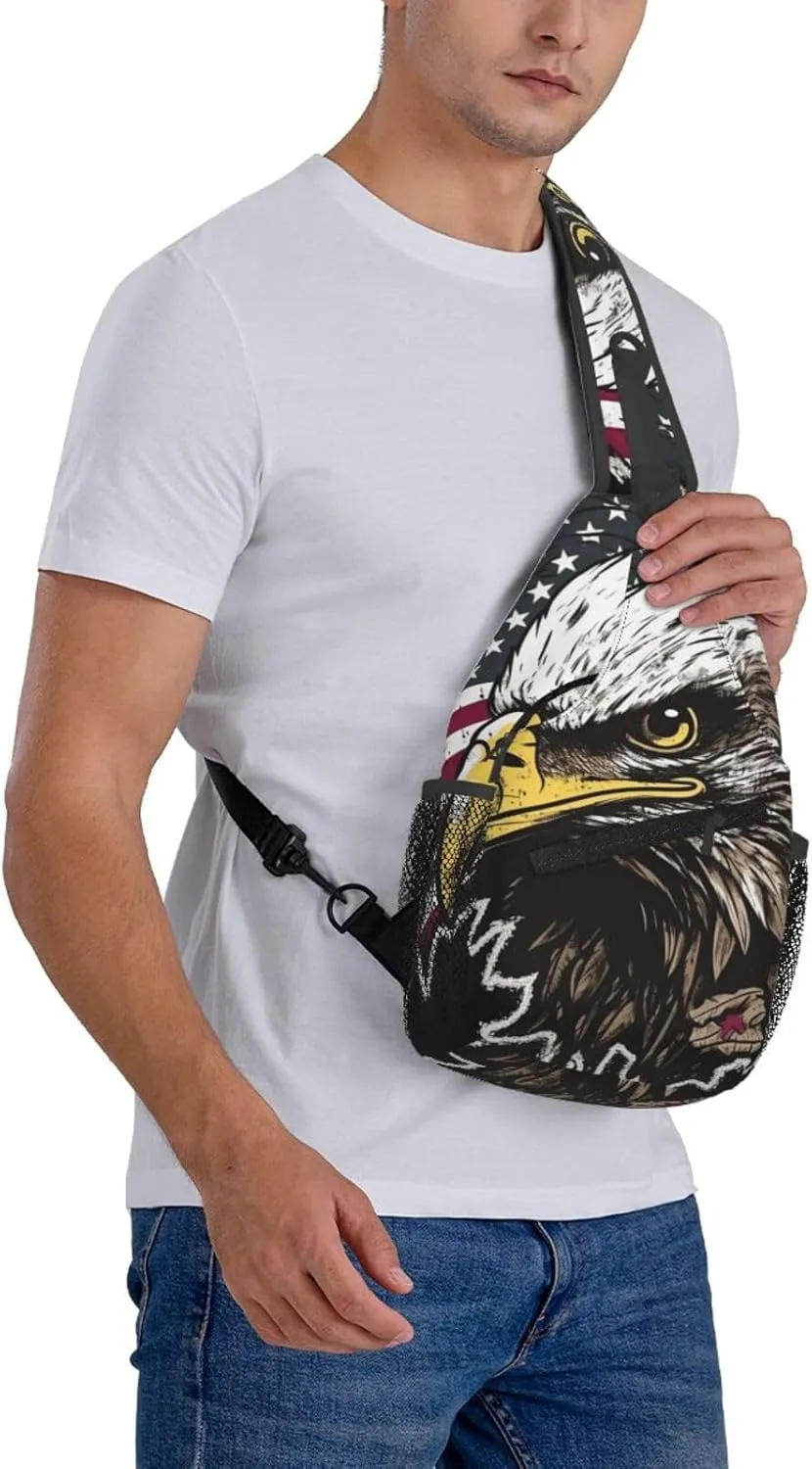 Crossbody Bag for Women Men Vintage Wall of Radio Boombox_75800211 Chest Bag Crossbody Sling Bag Adjustable Shoulder Bag