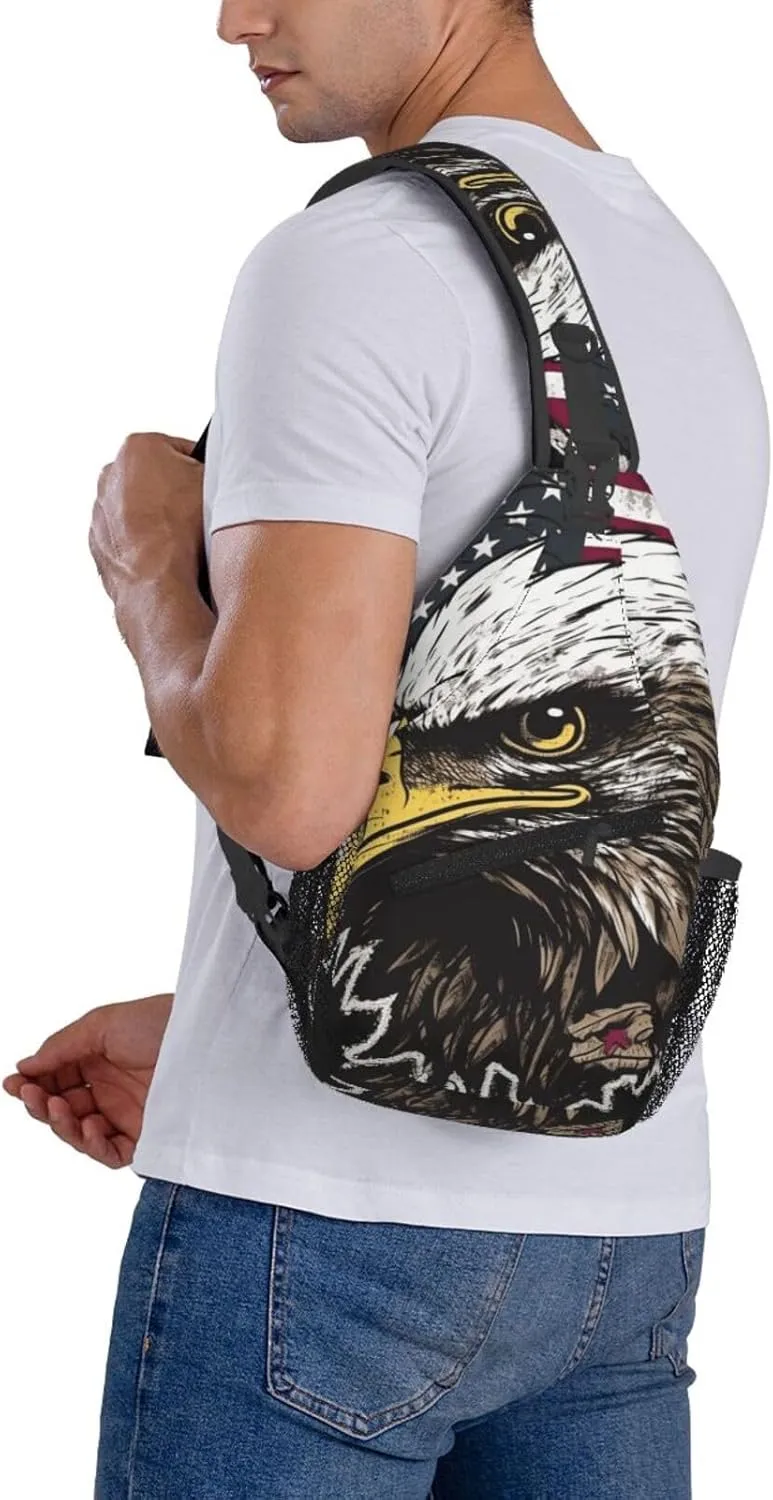 Crossbody Bag for Women Men Vintage Wall of Radio Boombox_75800211 Chest Bag Crossbody Sling Bag Adjustable Shoulder Bag